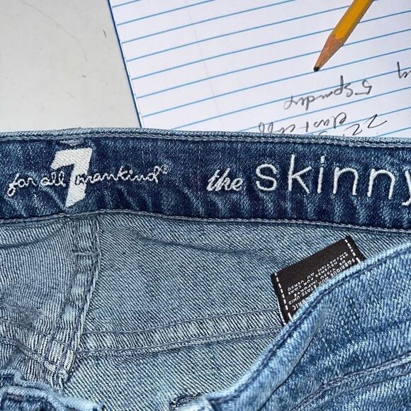 7 for All Mankind the skinny distressed jeans 29 - Picture 3 of 4